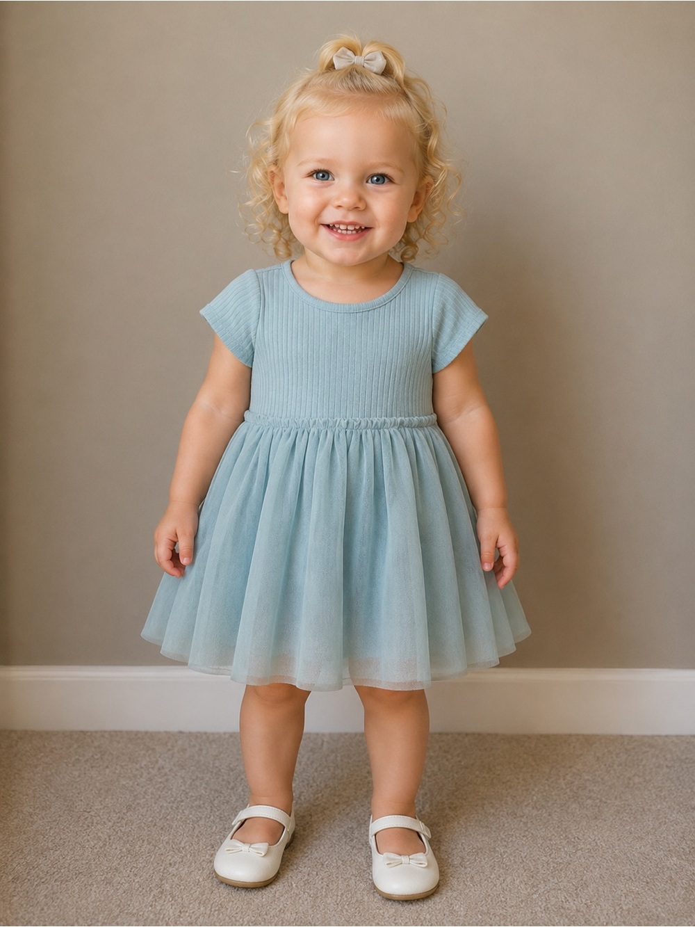 Wonder Nation Light Blue Casual Toddler Girls Dress 2T